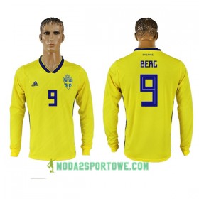 Koszulka Szwecja Berg 9 Mistrzostwa Świata 2018 Domowe Stroje Piłkarskie Długi Rękaw